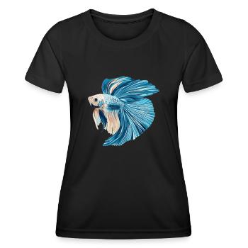 Bettas Betta Fisch Betta - Frauen Funktions-T-Shirt - Schwarz - Vorne - AI Model Female 172 light (172cm)