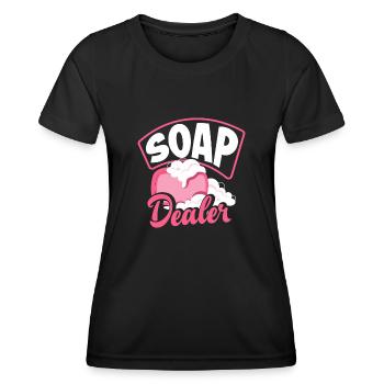 Seifenherstellung Soap Dealer - Frauen Funktions-T-Shirt - Schwarz - Vorne - AI Model Female 172 light (172cm)