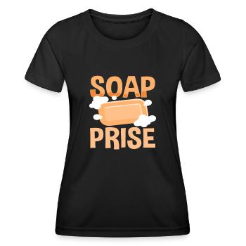 Lustiger Seifenwitz Soap Prise Überraschung - Frauen Funktions-T-Shirt - Schwarz - Vorne - AI Model Female 172 light (172cm)
