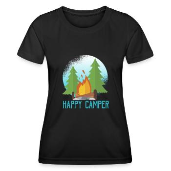Urlaub Zelt Zelten Spruch - Frauen Funktions-T-Shirt - Schwarz - Vorne - AI Model Female 172 light (172cm)