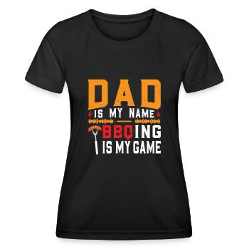 papa amateur de barbecue père - T-shirt sport Femme - noir - Devant - AI Model Female 172 light (172cm)