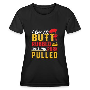 BBQ, Barbecue, Grillades, SMoken, Grillmeister - T-shirt sport Femme - noir - Devant - AI Model Female 172 light (172cm)