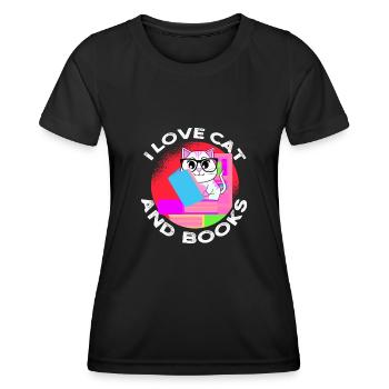 Buchliebhaber Lesefreund und Buchwurm - Frauen Funktions-T-Shirt - Schwarz - Vorne - AI Model Female 172 light (172cm)