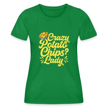 Crazy potato chips lady women aime les collations à base de pommes de terre - T-shirt sport Femme - vert - Devant - AI Model Female 172 dark (172cm)