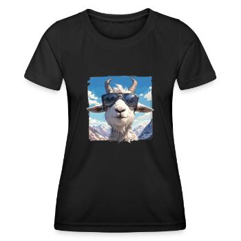 Chèvre alpine Chèvre de montagne Chèvre de montagne - T-shirt sport Femme - noir - Devant - AI Model Female 172 light (172cm)