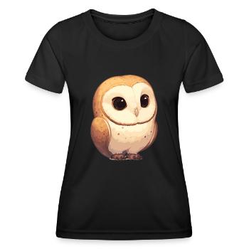 Barn Owl Schleiereulen Schleiereule - Women's Functional T-Shirt - black - Front - AI Model Female 172 light (172cm)