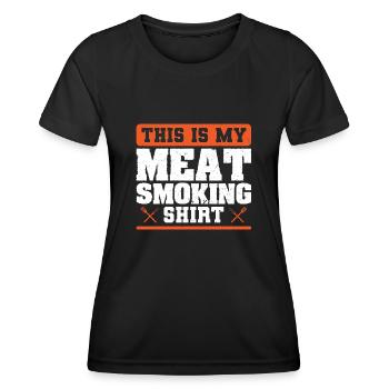 Lustiges BBQ Grillen Griller Smoker - Frauen Funktions-T-Shirt - Schwarz - Vorne - AI Model Female 172 light (172cm)