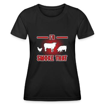 Ich smoke das - Retro Grillen Smoker - Frauen Funktions-T-Shirt - Schwarz - Vorne - AI Model Female 172 light (172cm)