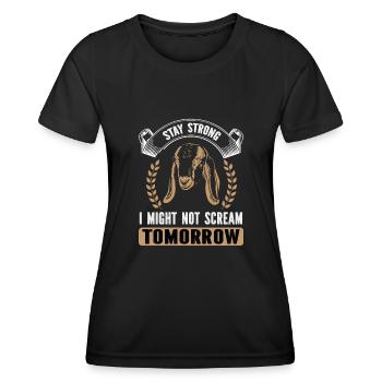 Nubisches Ziegengeflüster - Frauen Funktions-T-Shirt - Schwarz - Vorne - AI Model Female 172 light (172cm)