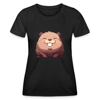 Beaver Bieber - Frauen Funktions-T-Shirt - Schwarz - Vorne - AI Model Female 172 light (172cm)