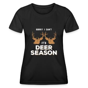 Lustige Hirsch-Saison Jägergeschenke - Frauen Funktions-T-Shirt - Schwarz - Vorne - AI Model Female 172 light (172cm)