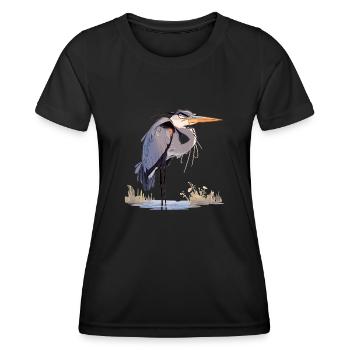 Heron Reiher - Frauen Funktions-T-Shirt - Schwarz - Vorne - AI Model Female 172 light (172cm)