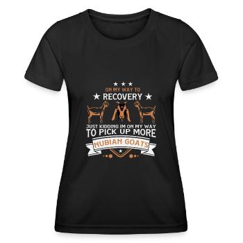 Dépendance de la chèvre nubienne - T-shirt sport Femme - noir - Devant - AI Model Female 172 light (172cm)