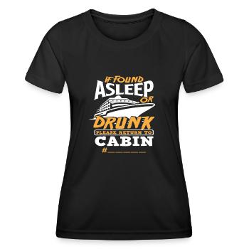 Wenn Betrunken Bitte Zurück Zur Kabine - Frauen Funktions-T-Shirt - Schwarz - Vorne - AI Model Female 172 light (172cm)