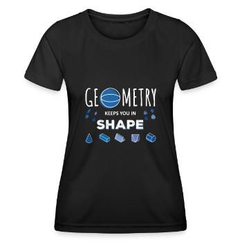 Dicton de la géométrie - T-shirt sport Femme - noir - Devant - AI Model Female 172 light (172cm)