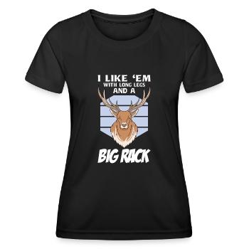 Deer hunting - Women's Functional T-Shirt - black - Front - AI Model Female 172 light (172cm)