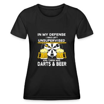 Darts Player Darts Beer Darts - Women's Functional T-Shirt - black - Front - AI Model Female 172 light (172cm)