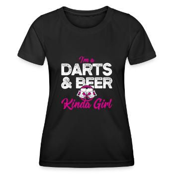 Darts & Bier Darten - Frauen Funktions-T-Shirt - Schwarz - Vorne - AI Model Female 172 light (172cm)
