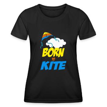 Drachenflieger Drachensteigen Wind Herbst Geschenk - Frauen Funktions-T-Shirt - Schwarz - Vorne - AI Model Female 172 light (172cm)
