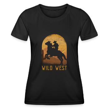 Wild West - Frauen Funktions-T-Shirt - Schwarz - Vorne - AI Model Female 172 light (172cm)