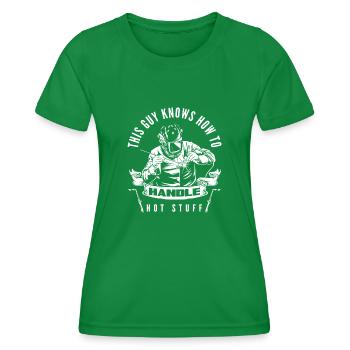 Welder knows how to handle hot stuff - Women's Functional T-Shirt - kelly green - Front - AI Model Female 172 dark (172cm)
