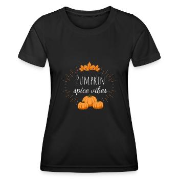 Hello Fall Vibes Thanksgiving Pumpkin Fall - Women's Functional T-Shirt - black - Front - AI Model Female 172 light (172cm)