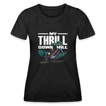 My Thrill Downhill VTT - T-shirt sport Femme - noir - Devant - AI Model Female 172 light (172cm)