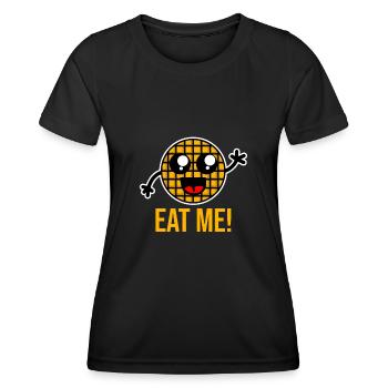 Waffel Comic - Frauen Funktions-T-Shirt - Schwarz - Vorne - AI Model Female 172 light (172cm)