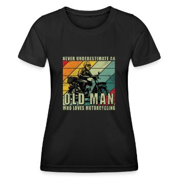 Ne jamais comprendre une moto de vieil homme - T-shirt sport Femme - noir - Devant - AI Model Female 172 light (172cm)