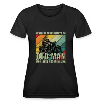 Ne jamais comprendre une moto de vieil homme - T-shirt sport Femme - noir - Devant - AI Model Female 172 light (172cm)
