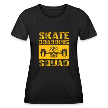 Skateboard lustige Skateboard Squad und Skaten - Frauen Funktions-T-Shirt - Schwarz - Vorne - AI Model Female 172 light (172cm)