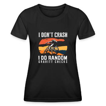 Je ne tombe pas, je fais au hasard - T-shirt sport Femme - noir - Devant - AI Model Female 172 light (172cm)