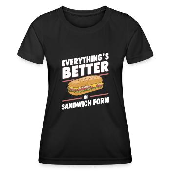 Sandwich Maker Toasted And Grilled Sandwiches - Women's Functional T-Shirt - black - Front - AI Model Female 172 light (172cm)