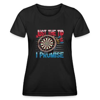 Eben der Tipp lustiger Dartspieler und Darts werfen - Frauen Funktions-T-Shirt - Schwarz - Vorne - AI Model Female 172 light (172cm)