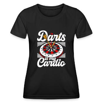 Darts is my cardio throwing darts dartboard - Women's Functional T-Shirt - black - Front - AI Model Female 172 light (172cm)