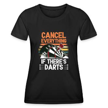 Le lecteur de fléchettes annule tout s’il y a des fléchettes - T-shirt sport Femme - noir - Devant - AI Model Female 172 light (172cm)