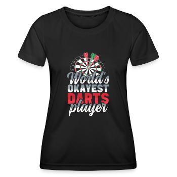 Jeu de fléchettes mondes okayest joueur de fléchettes lancer - T-shirt sport Femme - noir - Devant - AI Model Female 172 light (172cm)