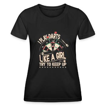 Fléchettes jouant fille lancer cible fléchettes femmes - T-shirt sport Femme - noir - Devant - AI Model Female 172 light (172cm)