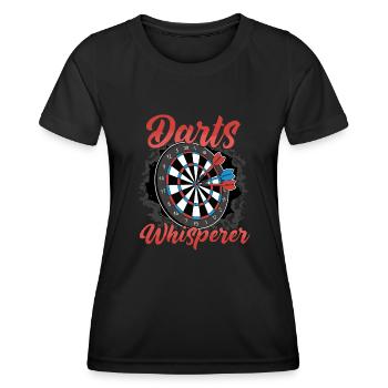 Darts whisperer throwing darts target - Women's Functional T-Shirt - black - Front - AI Model Female 172 light (172cm)