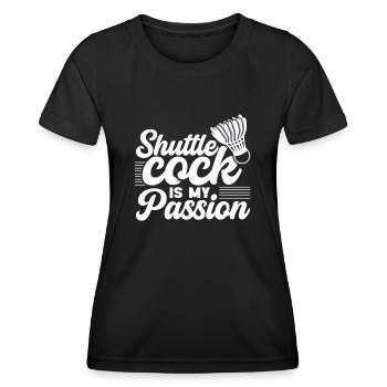 Joueur de badminton volant ma passion - T-shirt sport Femme - noir - Devant - AI Model Female 172 light (172cm)