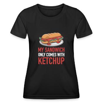 Sandwich au ketchup grillé - T-shirt sport Femme - noir - Devant - AI Model Female 172 light (172cm)
