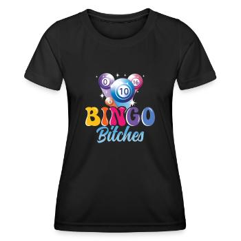 Joueur de bingo interrogez-moi sur la conception du bingo chanceux - T-shirt sport Femme - noir - Devant - AI Model Female 172 light (172cm)