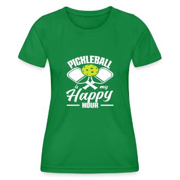 Pickleball Ist Meine Glückliche Stunde - Frauen Funktions-T-Shirt - Kelly Green - Vorne - AI Model Female 172 dark (172cm)