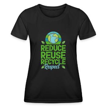 Tag der Erde, 22. April, reduzieren, wiederverwenden, recyceln - Frauen Funktions-T-Shirt - Schwarz - Vorne - AI Model Female 172 light (172cm)