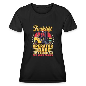 Forklift operator dad funny forklifting fathersday - Women's Functional T-Shirt - black - Front - AI Model Female 172 light (172cm)