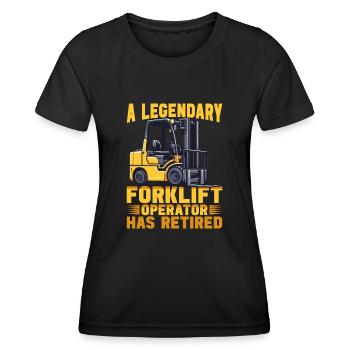 Forklift operator has retired funny forklifting - Women's Functional T-Shirt - black - Front - AI Model Female 172 light (172cm)
