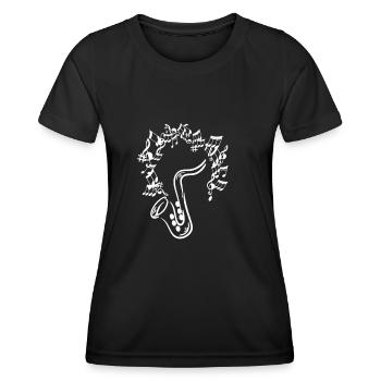 Notes de Musique Musiciens Clefs Partitions - T-shirt sport Femme - noir - Devant - AI Model Female 172 light (172cm)