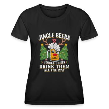 Santa Clause Bier - Frauen Funktions-T-Shirt - Schwarz - Vorne - AI Model Female 172 light (172cm)
