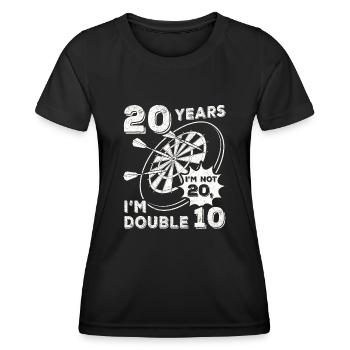Ich bin nicht 20 ich bin Doppel 10 Geburtstag Dart - Frauen Funktions-T-Shirt - Schwarz - Vorne - AI Model Female 172 light (172cm)