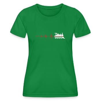 Locomotive de battement de cœur de chemin de fer - T-shirt sport Femme - vert - Devant - AI Model Female 172 dark (172cm)